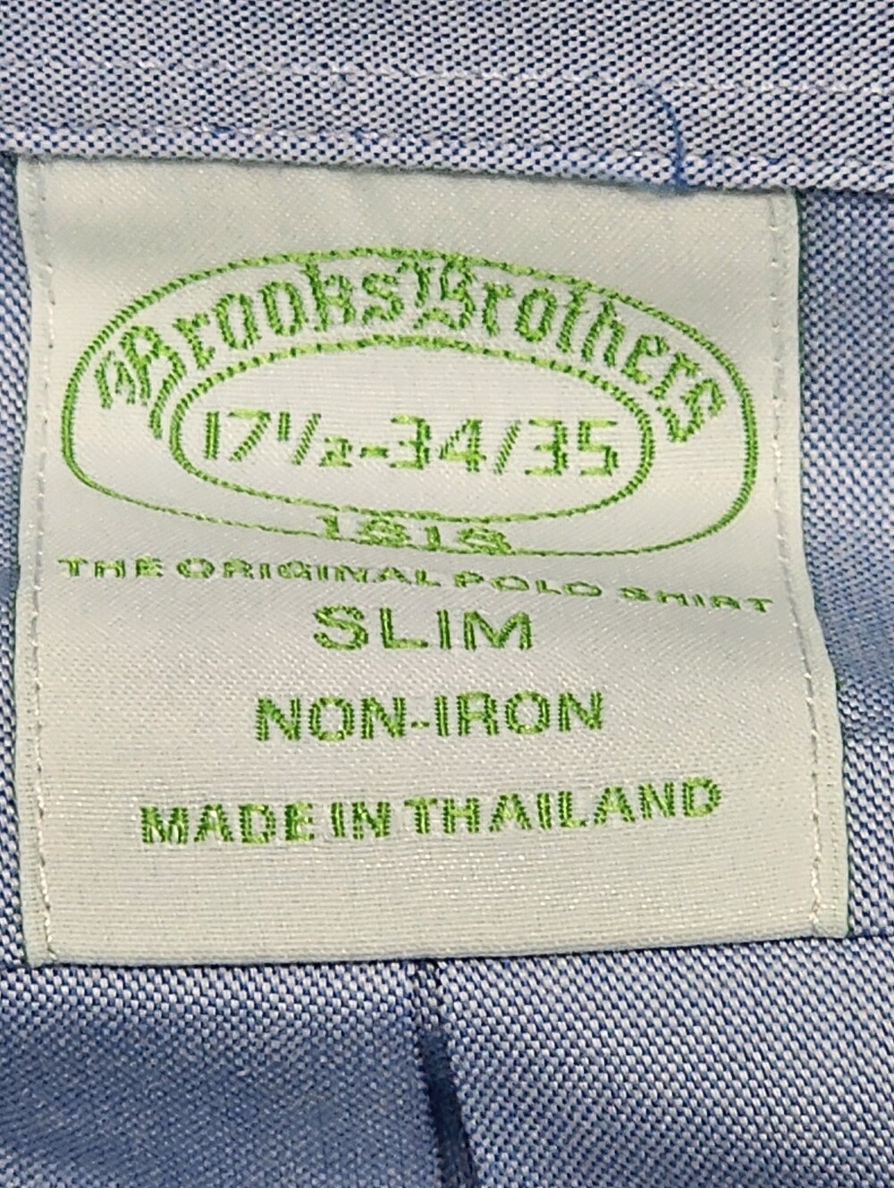 Brooks Brothers Pale Blue Button-Down  Slim Fit Dress Shirt - Picture 5 of 12